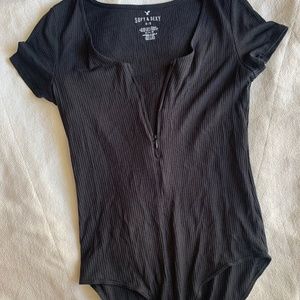 AE Soft & Sexy Zip V-Neck Body Suit